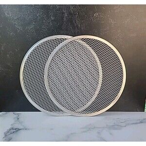 Metal Mesh Pizza Pan 12" USED SET OF 2